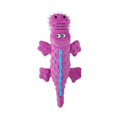 Purple plush crocodile dog toy