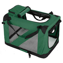 green portable dog cage