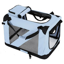blue portable dog cage