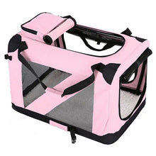 pink portable dog cage
