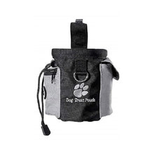Black and grey dog treat pouch with clip