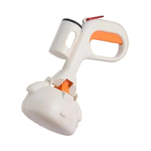 White and orange portable dog poop picker