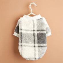 Printed Dog Hoodie in Grey Plaid