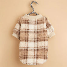 Printed Dog Hoodie in Khaki Plaid
