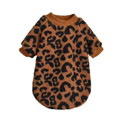 Brown leopard print dog sweater