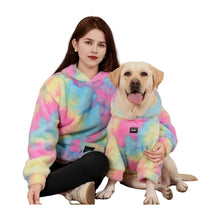 Rainbow Hoodie Master and Pet Matching Set on a white background