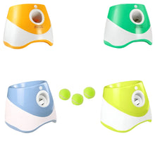 different colours of ball launchers on a white background