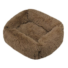 Rectangle Plush Dog Bed in Brown