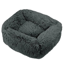 Rectangle Plush Dog Bed in Dark Grey