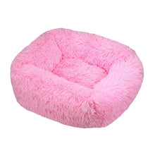 Rectangle Plush Dog Bed in Pink