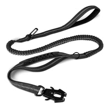 Reflective Shock Absorbing Pet Leashes in Black