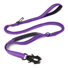 Reflective Shock Absorbing Pet Leashes in Purple