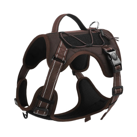 Reflective Tactical Dog Harness in Coffee