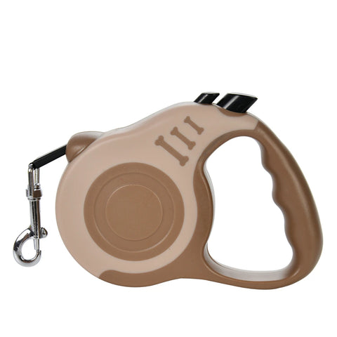 Retractable Nylon Dog Leash in Coffee