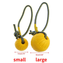 Rubber Ball with Rope Fetch & Chew Toy, product photo 3 of 10