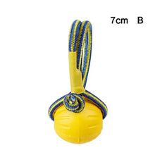 Rubber Ball with Rope Fetch & Chew Toy, product photo 6 of 10