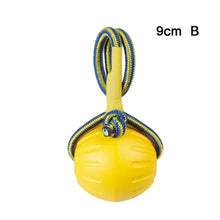 Rubber Ball with Rope Fetch & Chew Toy, product photo 7 of 10