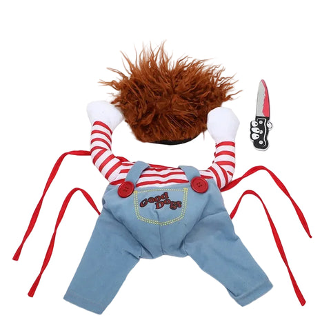 Scary Chucky dog costume for Halloween