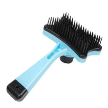 Self-Cleaning Pet Grooming Brush in Blue