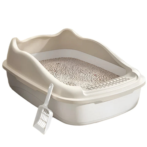 Semi-Closed Cat Litter Box with Scoop