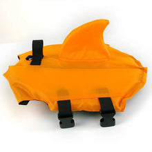 Shark Fin Dog Life Jacket, Adjustable Swim Vest in Orange