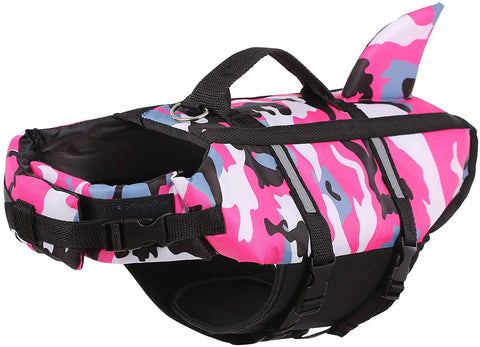 Shark Fin Dog Life Jacket in Fuchsia