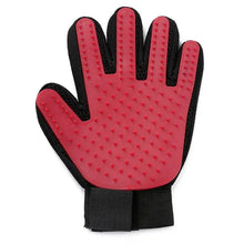 Silicone Pet Grooming Gloves in Red (Left)