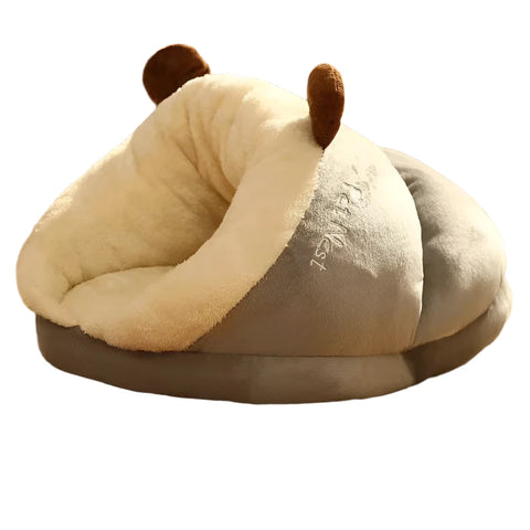 Small Dog Kennel Bed in Grey