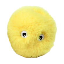Yellow fluffy electric cat toy with eyes