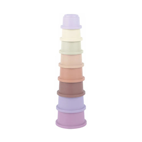 Stack of pastel stacking cups toy for rabbits