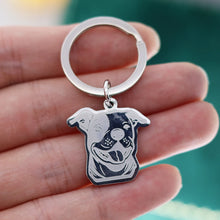 Stainless Bull Terrier Inspired Keychain in KPA589-Silver