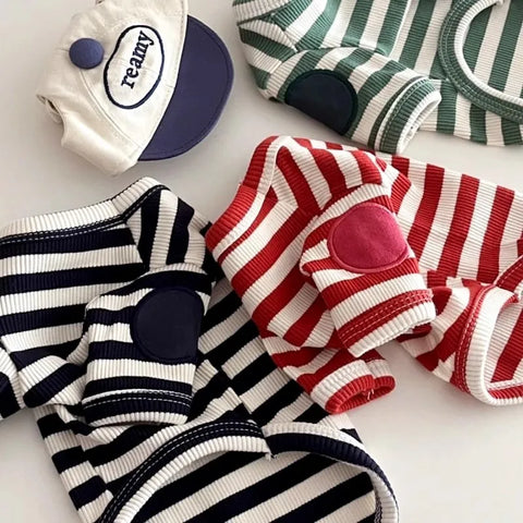 Striped Summer Vest Hoodie for Pets
