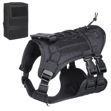 Tactical Dog Harness for Training in Black Harness and Bag