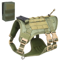 Tactical Dog Harness for Training in Green Harness and Bag