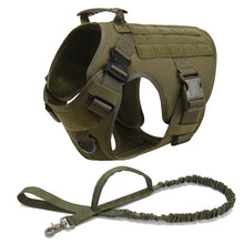 Tactical Military Dog Vest Leash in 2-Piece Set Green