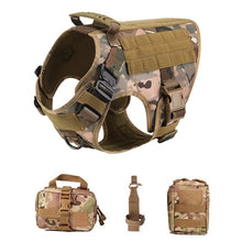 Tactical Military Dog Vest Leash in 4-Piece Set Camouflage
