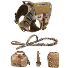 Tactical Military Dog Vest Leash in 5-Piece Set Camouflage