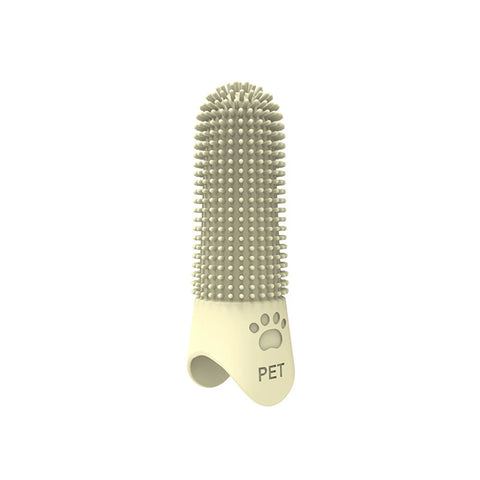 Teeth Cleaning Finger Pet Tooth Brush in Yellow