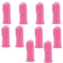 Teeth Cleaning Finger Pet Toothbrush in 10 Pieces Toothbrush Pink
