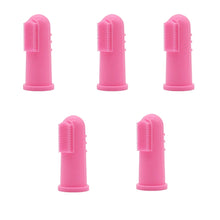 Teeth Cleaning Finger Pet Toothbrush in 5 Pieces Toothbrush Pink