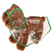 Transparent Hooded Pet Raincoat in Green