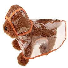 Transparent Hooded Pet Raincoat in Orange