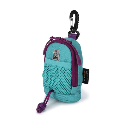 Turquoise treat pouch with clip and waste bag opening