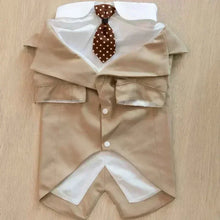 Tuxedo Wedding Suit for Dogs in Khaki