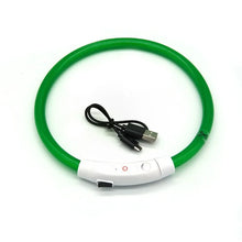 USB Rechargeable LED Dog Collar in Green