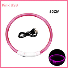 USB Rechargeable Luminous Collar in Pink USB 50CM