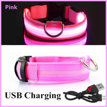 USB Rechargeable Luminous Collar in Pink USB Charging