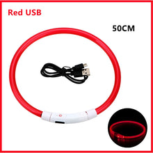 USB Rechargeable Luminous Collar in Red USB 50CM