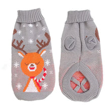 Warm Knitted Dog Sweater in Light Grey