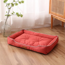 pink dog bed display inside a cosy home